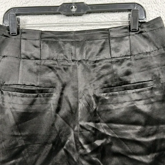 Banana Republic High-Rise Tapered Satin Cargo Pant Black Size 14 Cupro [PO] - Picture 8 of 10